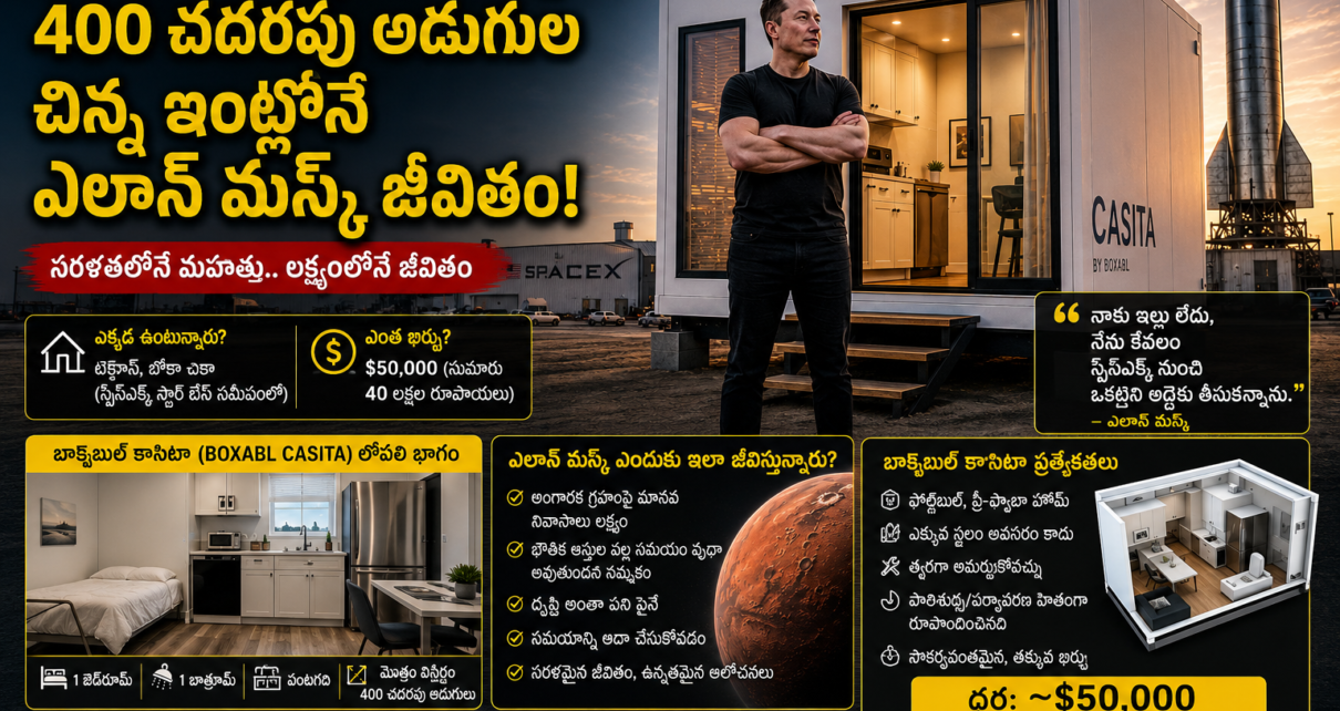 Elon Musk 400 Square Feet Tiny House Boxabl Casita SpaceX Texas Telugu News